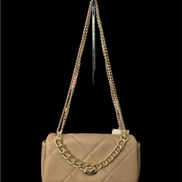 Beige Nude Color Quilted Crossbody Bag BNWT - Picture 4 of 7